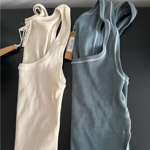 Skims Ribbed Tanks (kyanite and bone)
